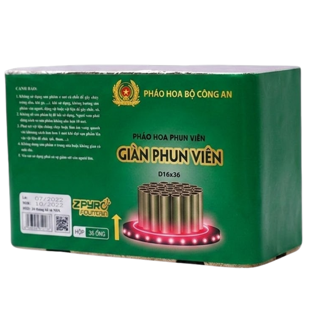 GIÀN PHUN VIÊN 36 QUẢ - Giàn 36 Ống - Pháo Hoa Bộ Công An 2026