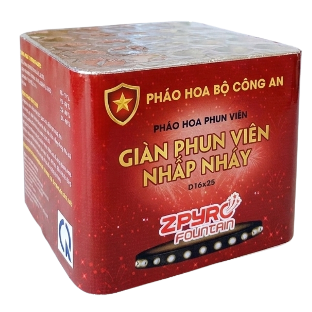 GIÀN PHUN VIÊN NHẤP NHÁY - Giàn 25 Ống - Pháo Hoa Bộ Công An 2026